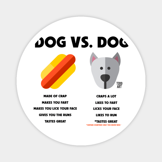 DOG VS DOG Magnet by toddgoldmanart